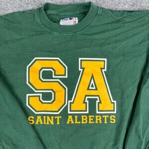 Timeout Sweatshirt Mens L Green SA Saint Alberts Oversized USA College Crewneck